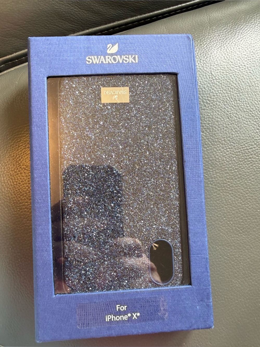 Swarovski Black Glitter Phone Case for iPhone X in Sparkling Black
